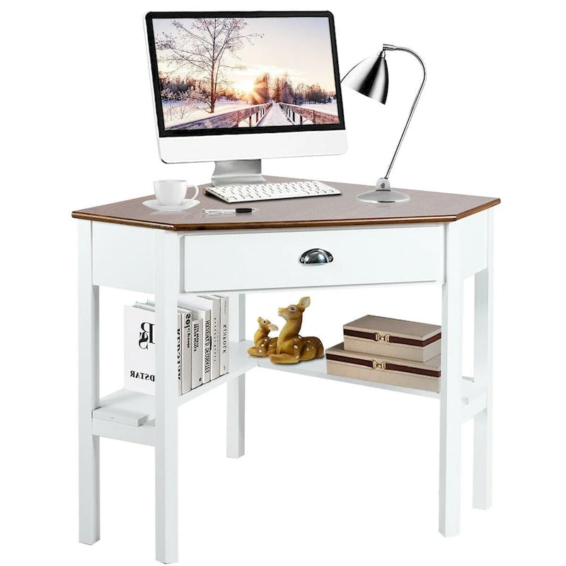 Corner Computer Desk Laptop Writing Table Workstation W/ Drawer