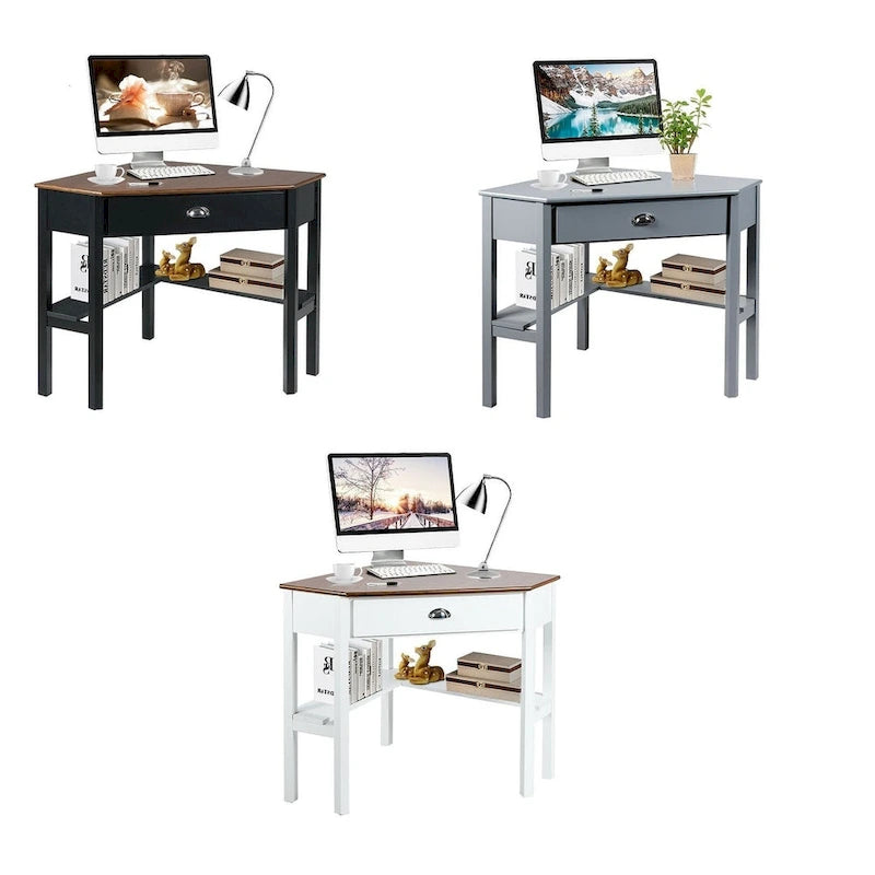 Gymax Corner Computer Desk Laptop Writing Table Workstation W/ Drawer