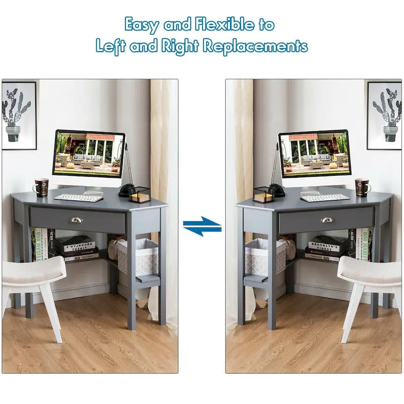 Corner Computer Desk Laptop Writing Table Workstation W/ Drawer