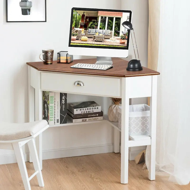 Corner Computer Desk Laptop Writing Table Workstation W/ Drawer