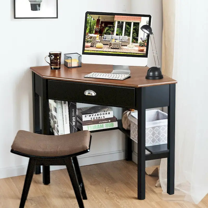 Corner Computer Desk Laptop Writing Table Workstation W/ Drawer