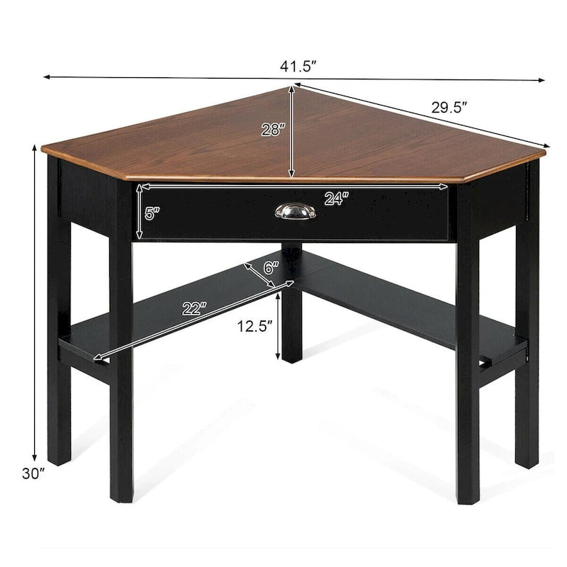 Corner Computer Desk Laptop Writing Table Workstation W/ Drawer