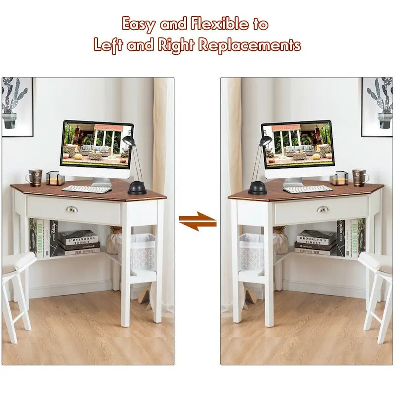 Corner Computer Desk Laptop Writing Table Workstation W/ Drawer
