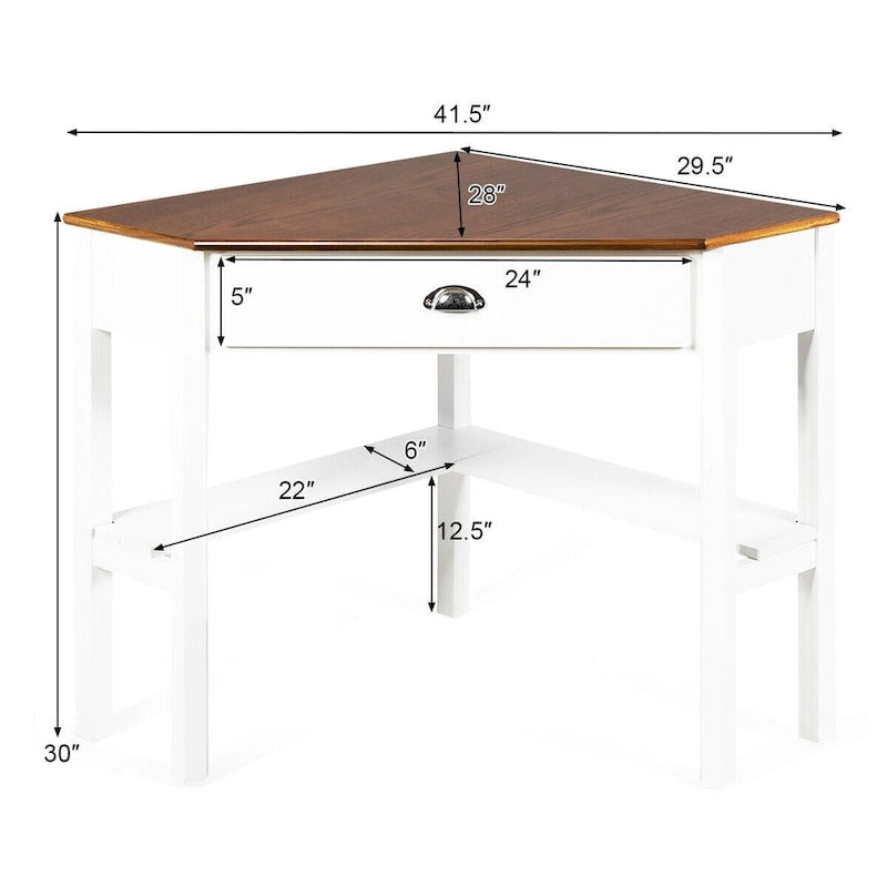 Corner Computer Desk Laptop Writing Table Workstation W/ Drawer