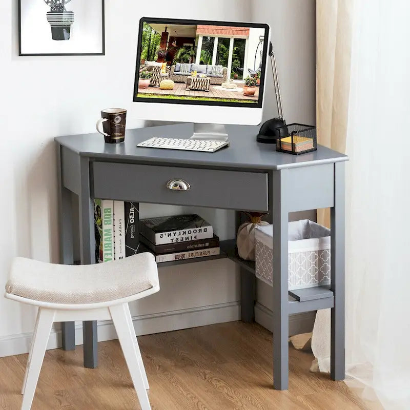 Corner Computer Desk Laptop Writing Table Workstation W/ Drawer