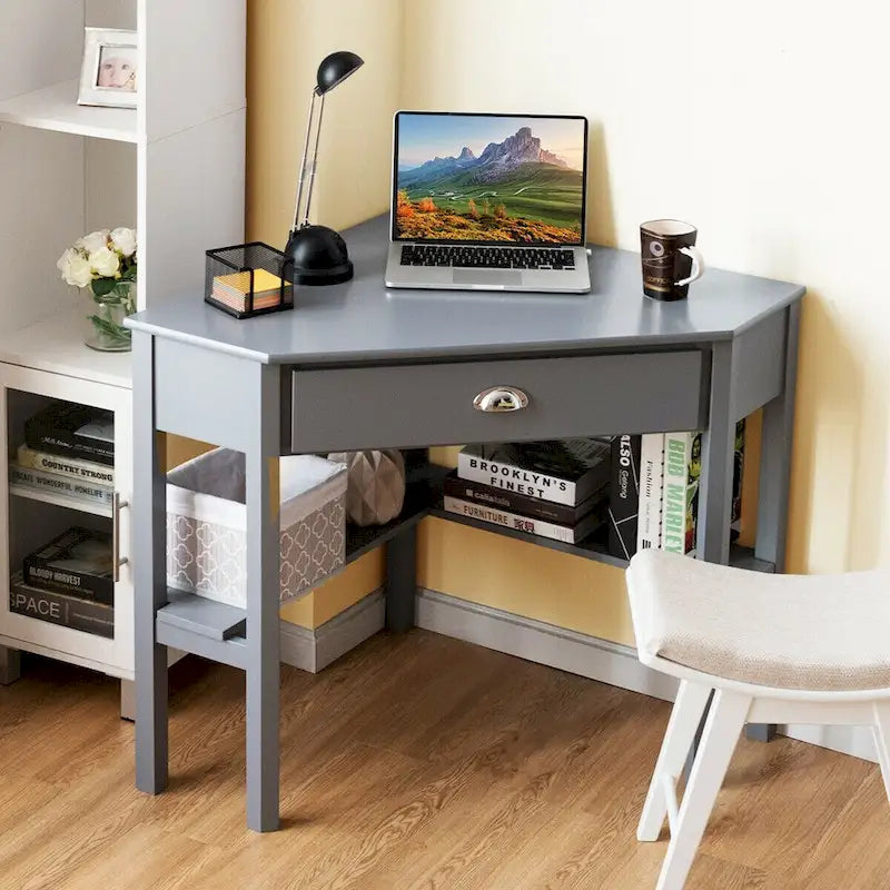 Corner Computer Desk Laptop Writing Table Workstation W/ Drawer