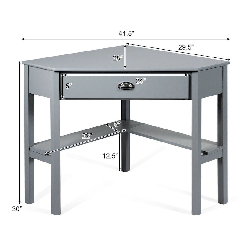 Corner Computer Desk Laptop Writing Table Workstation W/ Drawer