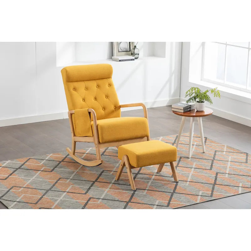 Rocking Armchair With Ottoman for Living Room