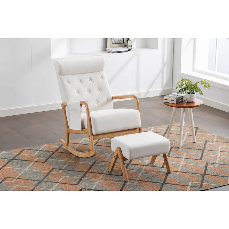 Rocking Armchair With Ottoman for Living Room