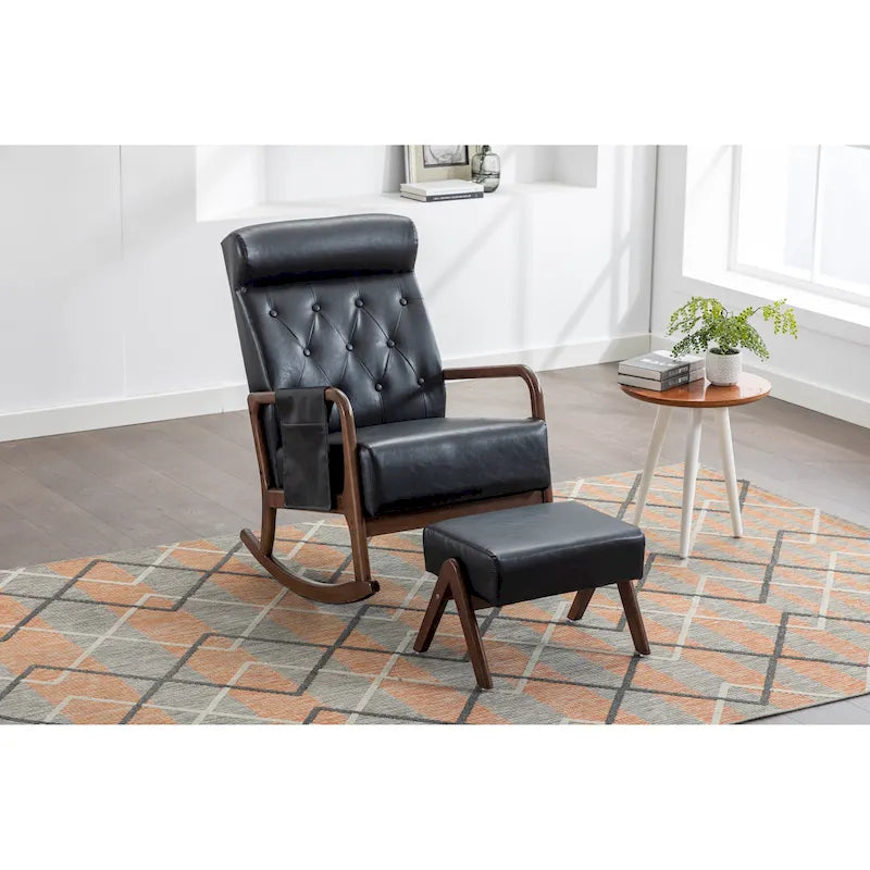 Rocking Armchair With Ottoman for Living Room