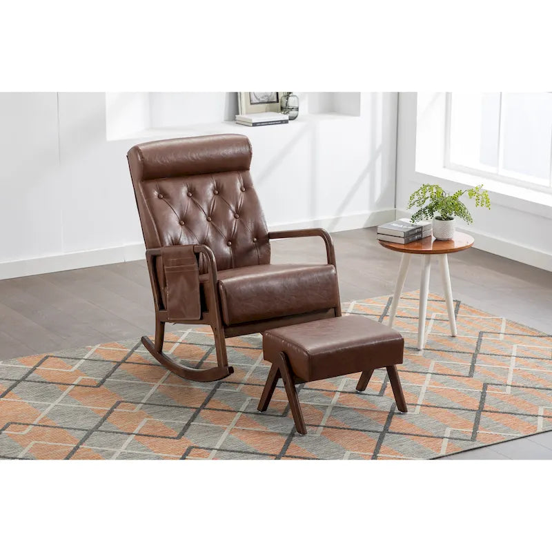 Rocking Armchair With Ottoman for Living Room