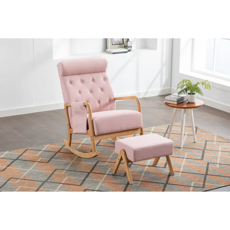Rocking Armchair With Ottoman for Living Room