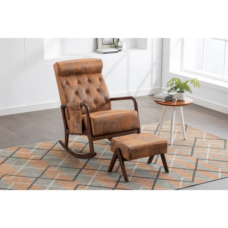 Rocking Armchair With Ottoman for Living Room