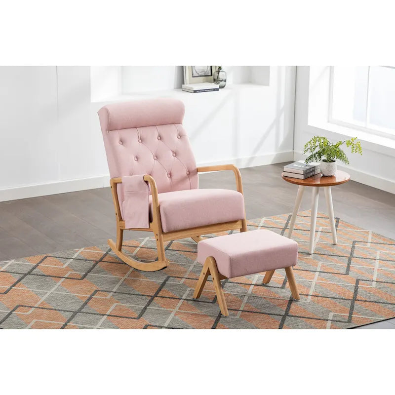 Rocking Armchair With Ottoman for Living Room