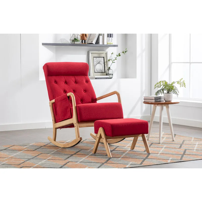Rocking Armchair With Ottoman for Living Room