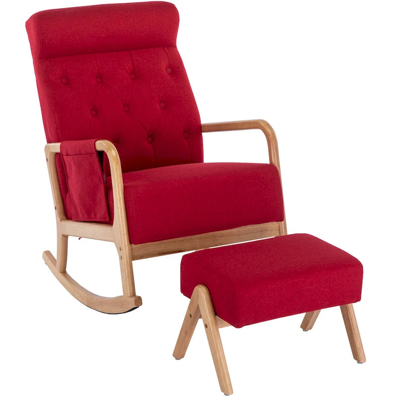 Rocking Armchair With Ottoman for Living Room