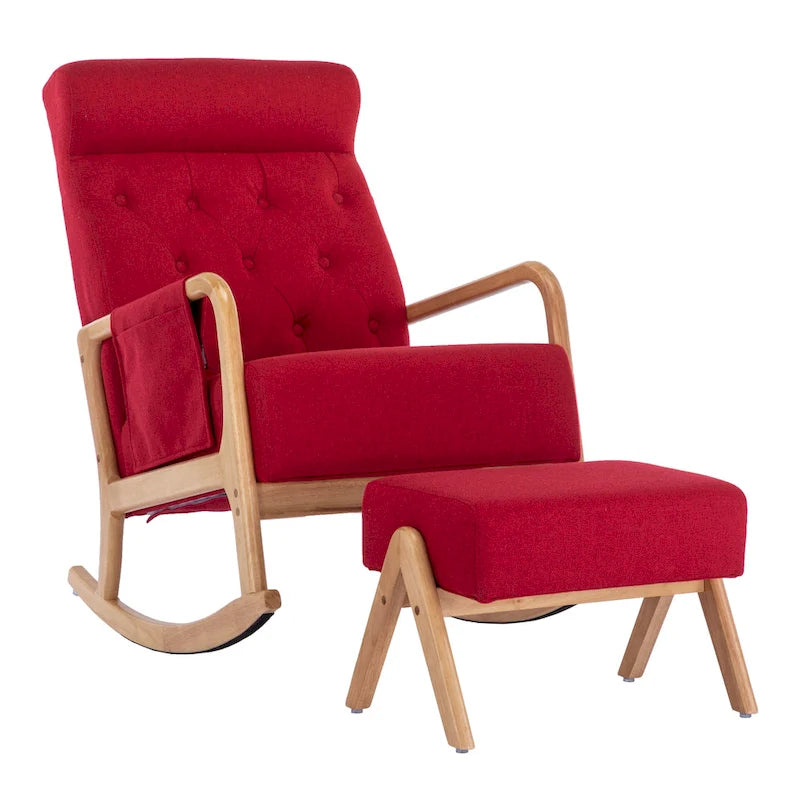 Rocking Armchair With Ottoman for Living Room
