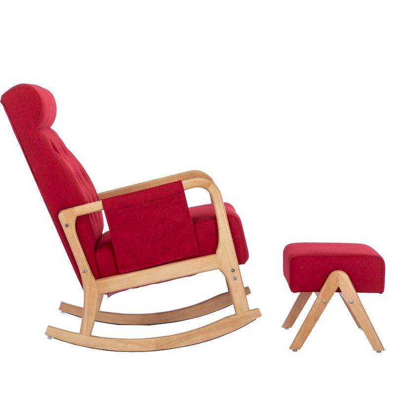 Rocking Armchair With Ottoman for Living Room