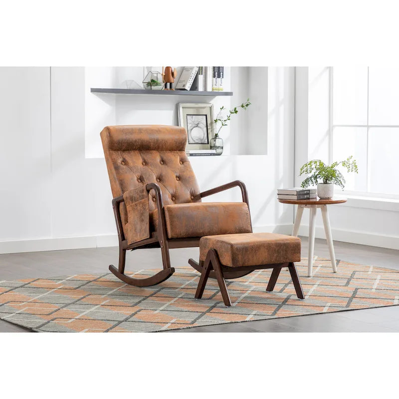Rocking Armchair With Ottoman for Living Room