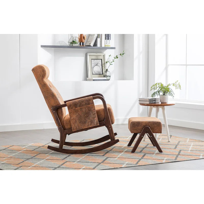Rocking Armchair With Ottoman for Living Room