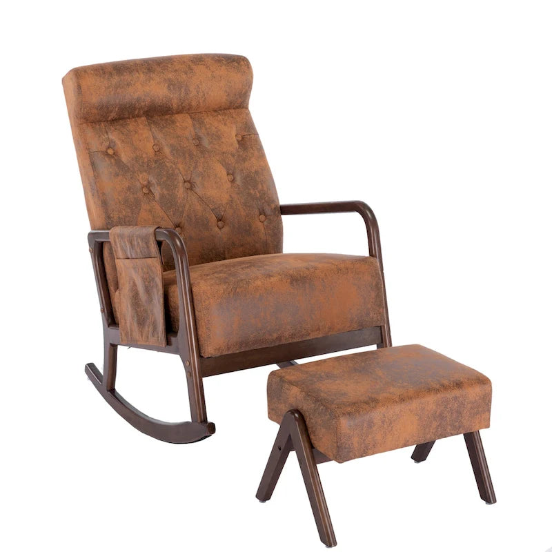 Rocking Armchair With Ottoman for Living Room