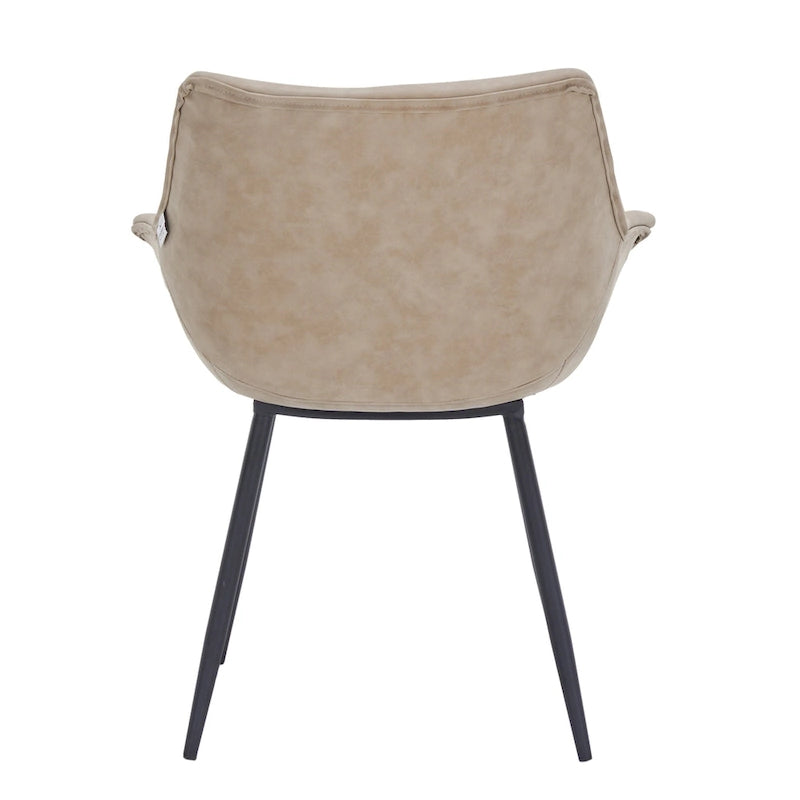 Leather Dining Chair with Iron Legs Set of 4 Modern Accent Armchair