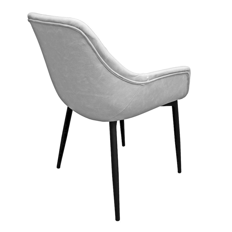 Leather Dining Chair with Iron Legs Set of 4 Modern Accent Armchair