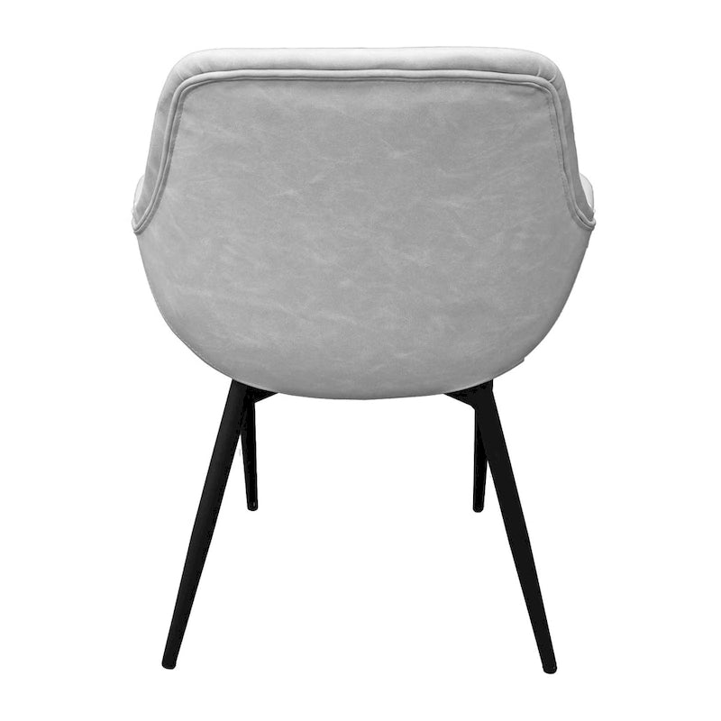 Leather Dining Chair with Iron Legs Set of 4 Modern Accent Armchair