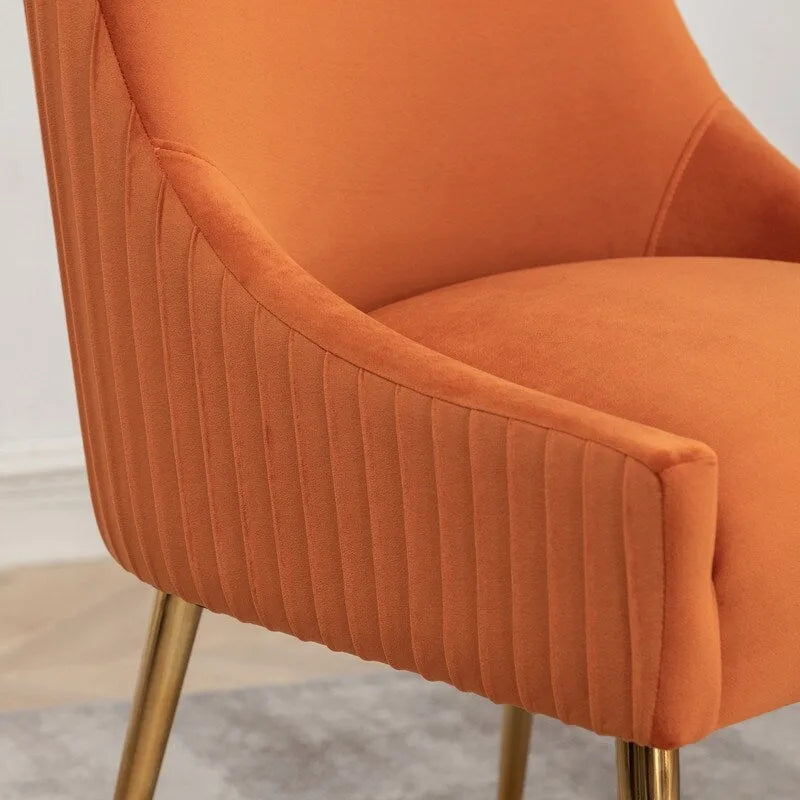Mid Century Velvet Accent Dining Chair Set of 2 with Rear Handle