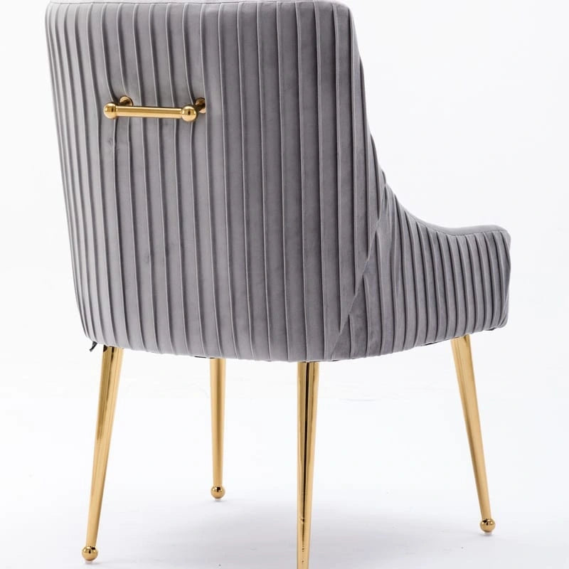 Mid Century Velvet Accent Dining Chair Set of 2 with Rear Handle