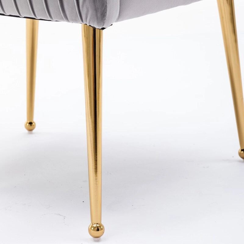 Mid Century Velvet Accent Dining Chair Set of 2 with Rear Handle