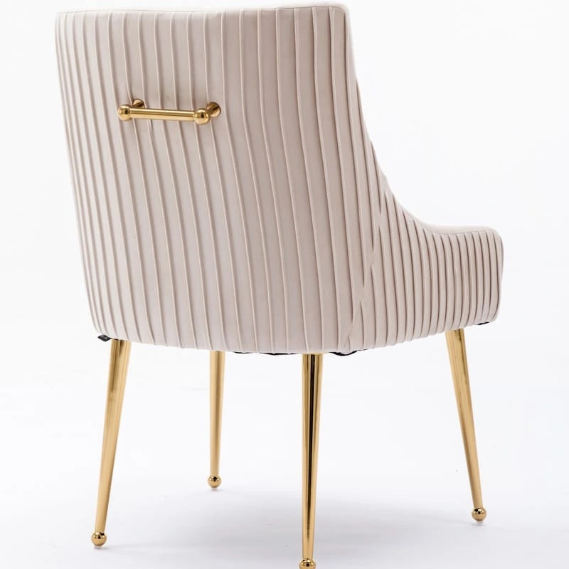 Mid Century Velvet Accent Dining Chair Set of 2 with Rear Handle