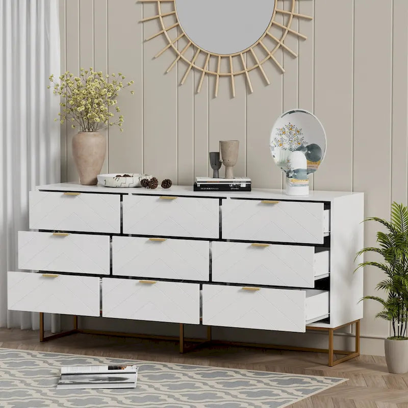 9 Drawer Chest Of Dresser Storage Tower Cabinet Bedroom Organizer Living Room