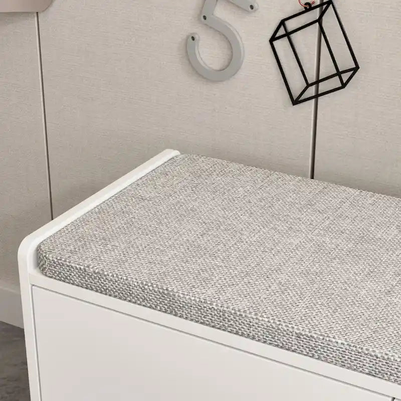 Hallway Shoes Storage Cabinet Bench with 2-Door & Padded Seat Cushion