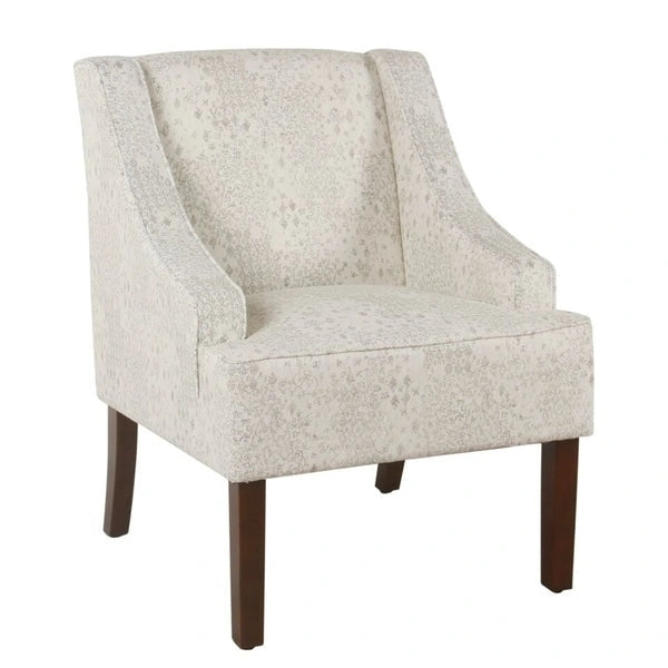 Cream/ Gray Vintage Stencil Accent Chair