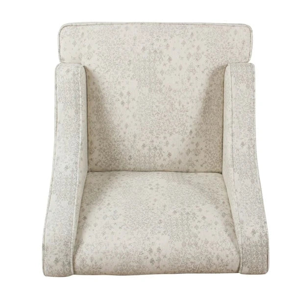 Cream/ Gray Vintage Stencil Accent Chair