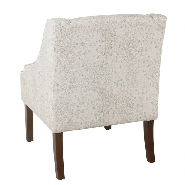 Cream/ Gray Vintage Stencil Accent Chair