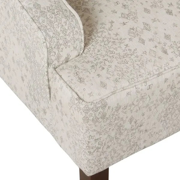 Cream/ Gray Vintage Stencil Accent Chair
