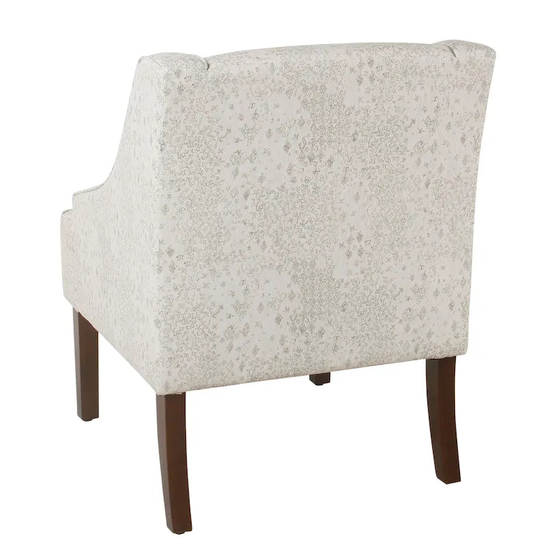 Cream/ Gray Vintage Stencil Accent Chair
