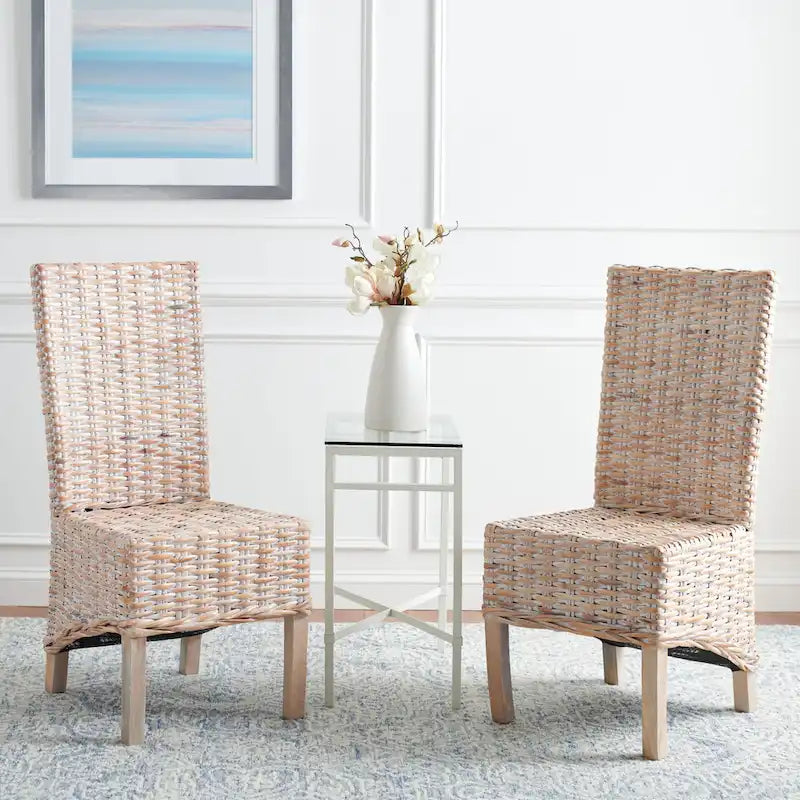 Natural Wicker Dining Chair (Set of 2) - 19 W x 22 D x 41 H