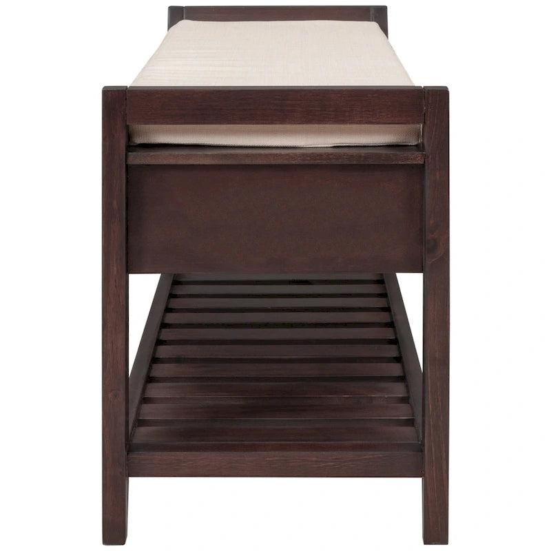 Entryway Storage Bench with Cushioned Seat and Drawers - 39L x 14W x 19.8H