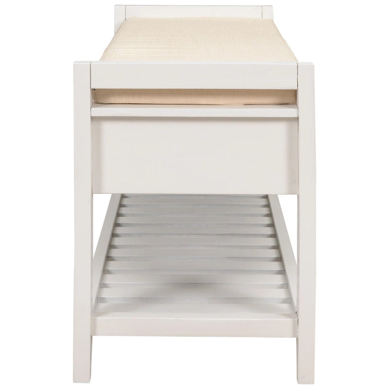 Entryway Storage Bench with Cushioned Seat and Drawers - 39L x 14W x 19.8H