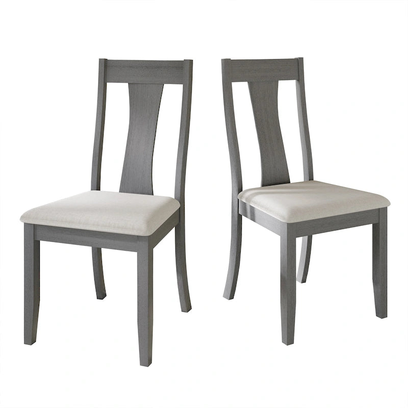 Vintage Style Wooden Dining Chairs (Set of 2) - N/A