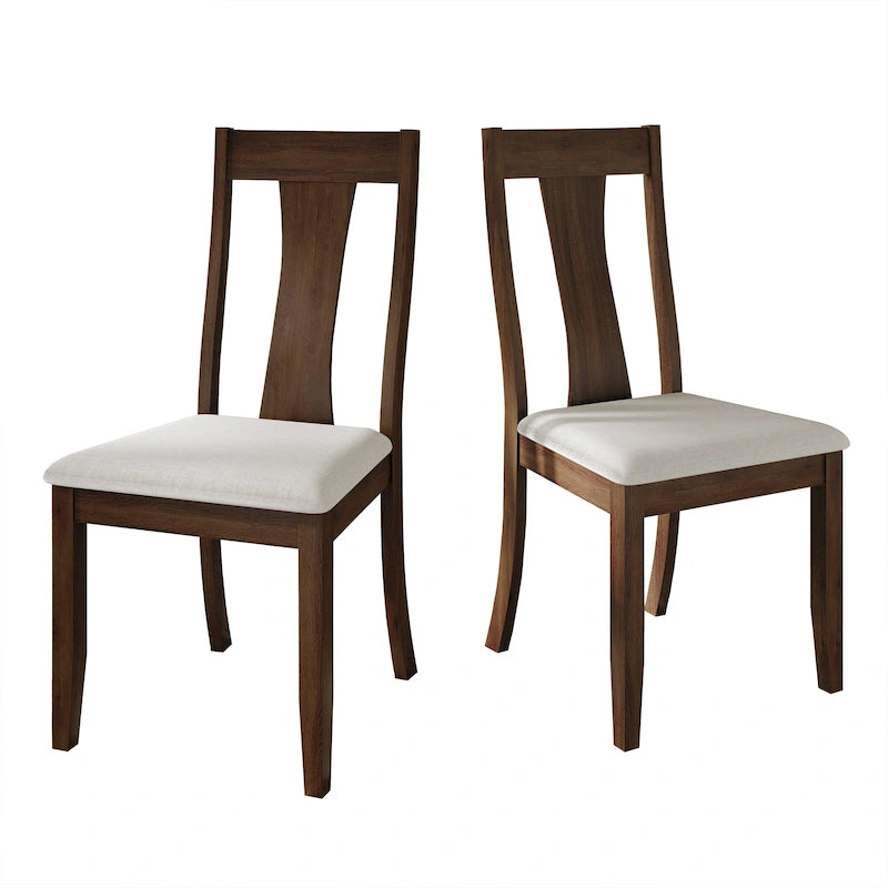 Vintage Style Wooden Dining Chairs (Set of 2) - N/A