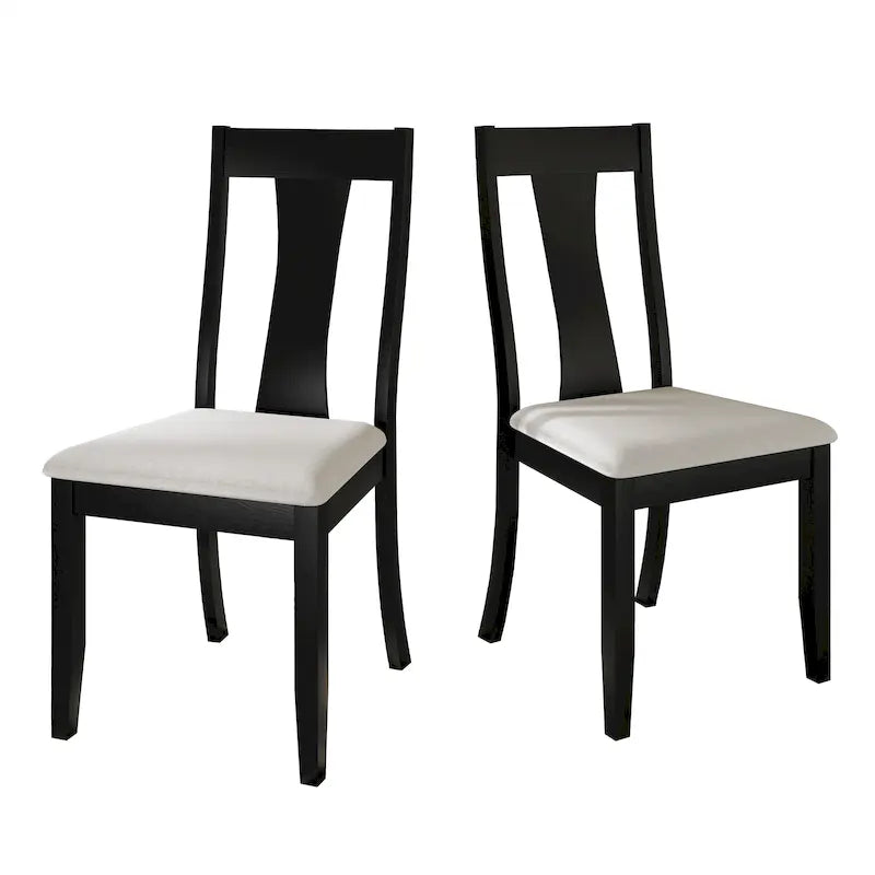 Vintage Style Wooden Dining Chairs (Set of 2) - N/A