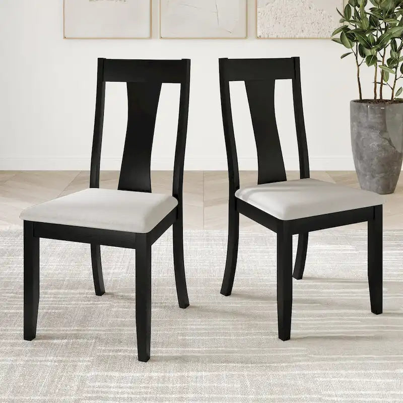 Vintage Style Wooden Dining Chairs (Set of 2) - N/A