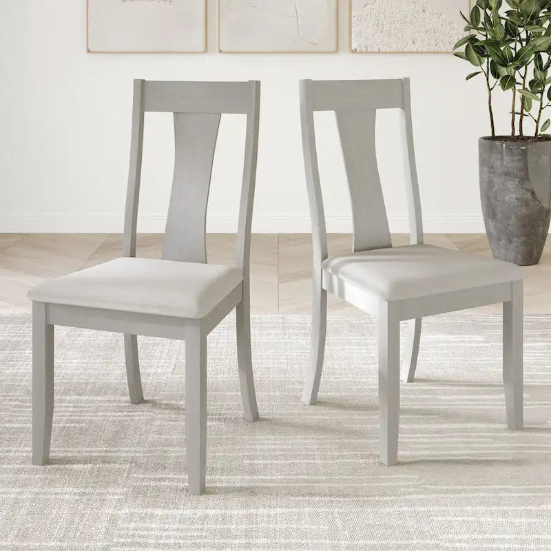 Vintage Style Wooden Dining Chairs (Set of 2) - N/A