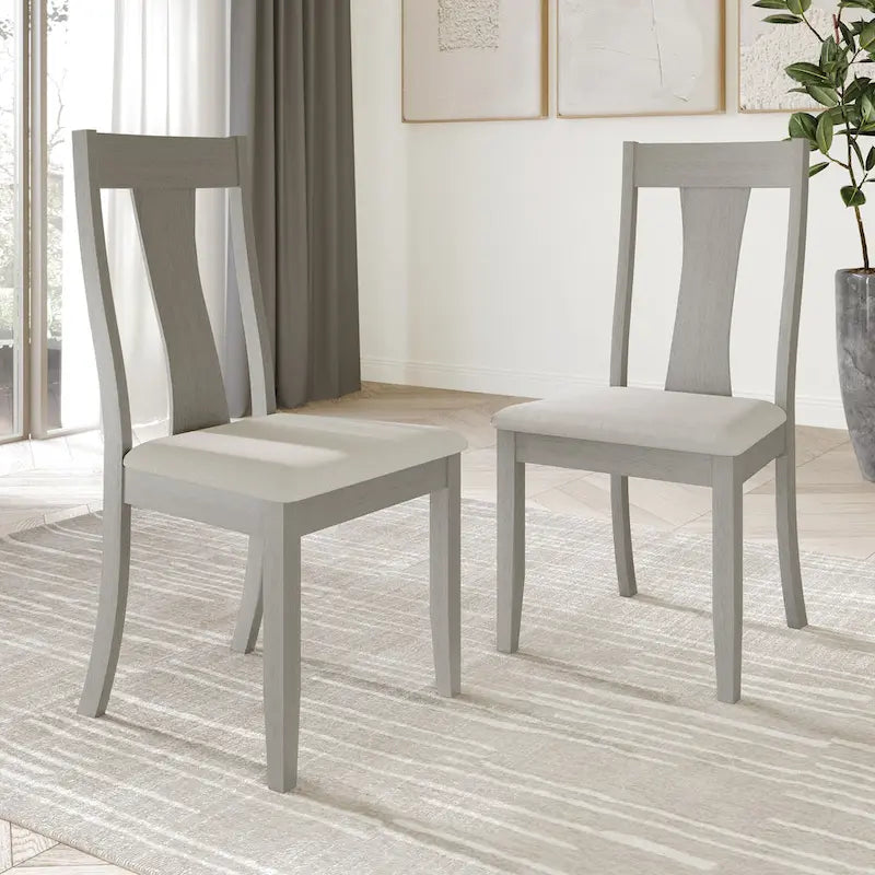 Vintage Style Wooden Dining Chairs (Set of 2) - N/A