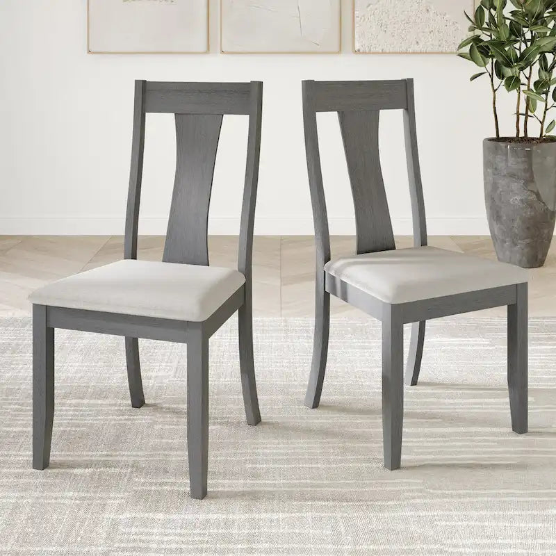 Vintage Style Wooden Dining Chairs (Set of 2) - N/A