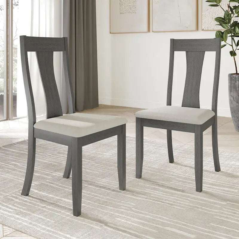 Vintage Style Wooden Dining Chairs (Set of 2) - N/A